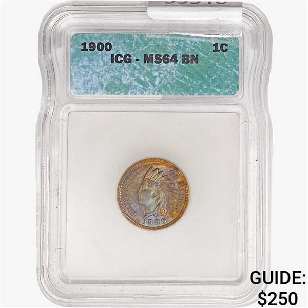 1900 Indian Head Cent ICG MS64 BN