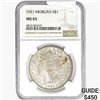 Image 1 : 1921 Morgan Silver Dollar NGC MS65