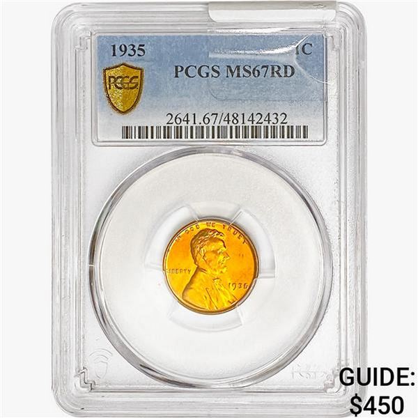 1935 Wheat Cent PCGS MS67 RD