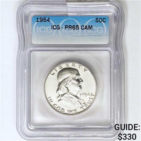 1954 Franklin Half Dollar ICG PR65 CAM