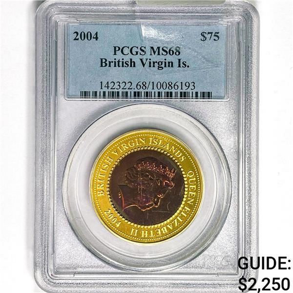 2004 British Virgin Is. .3oz. Gold PCGS MS68 $75