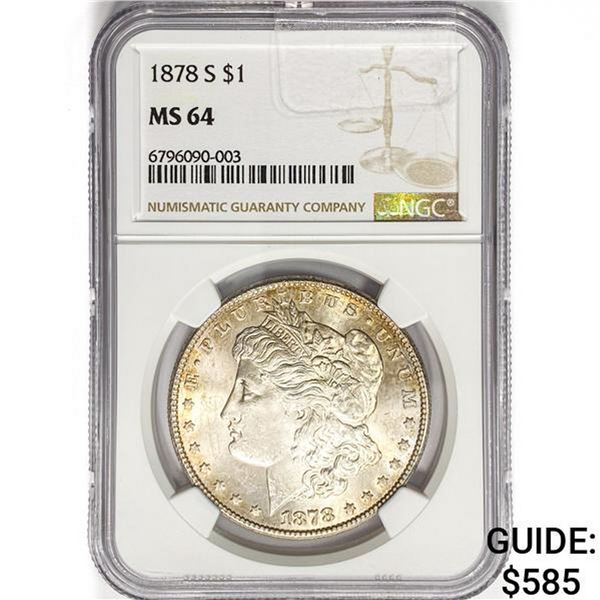 1878-S Morgan Silver Dollar NGC MS64