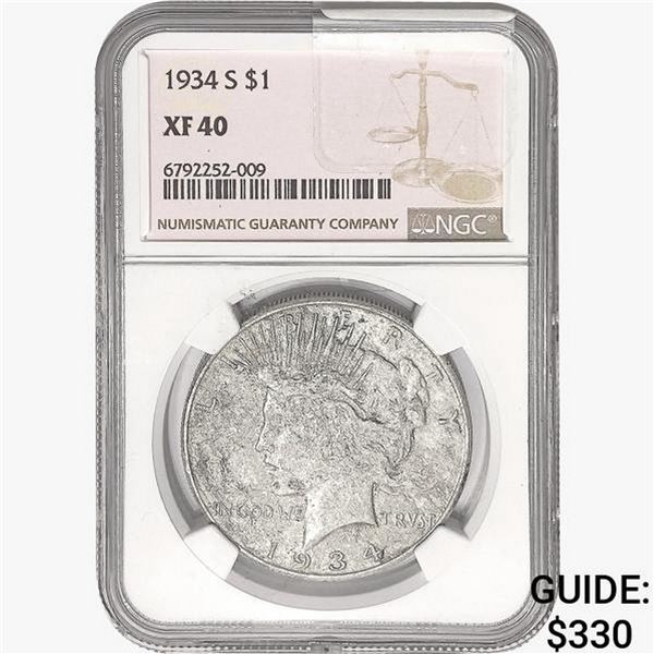 1934-S Silver Peace Dollar NGC XF40