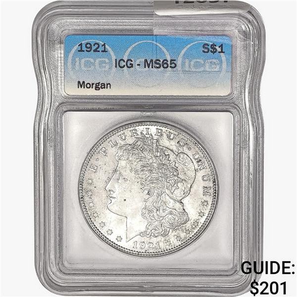 1921 Morgan Silver Dollar ICG MS65