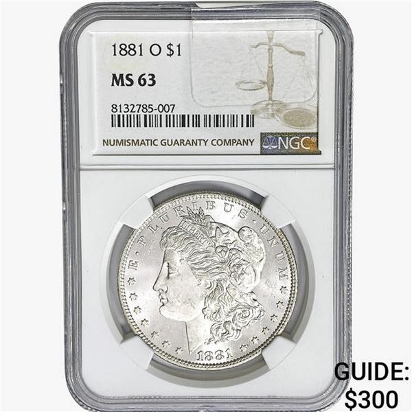 1881-O Morgan Silver Dollar NGC MS63