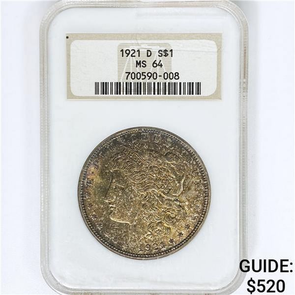 1921-D Morgan Silver Dollar NGC MS64
