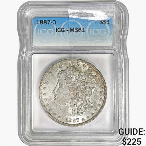 1887-O Morgan Silver Dollar ICG MS61