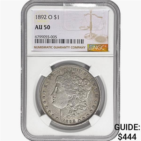 1892-O Morgan Silver Dollar NGC AU50