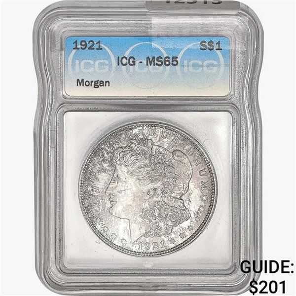 1921 Morgan Silver Dollar ICG MS65