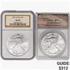 Image 1 : [2] 2001 & 2017 Silver Eagle ANACS/NGC SP/MS69/70