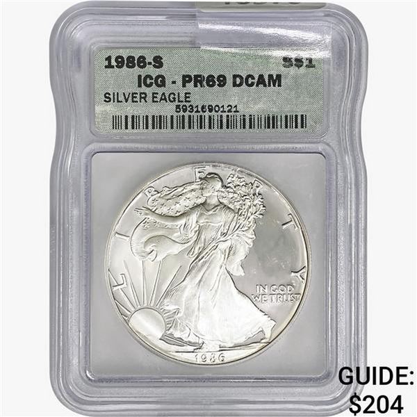 1986-S Silver Eagle ICG PR69 DCAM