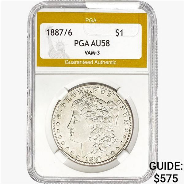 1887/6 Morgan Silver Dollar PGA AU58 VAM-3