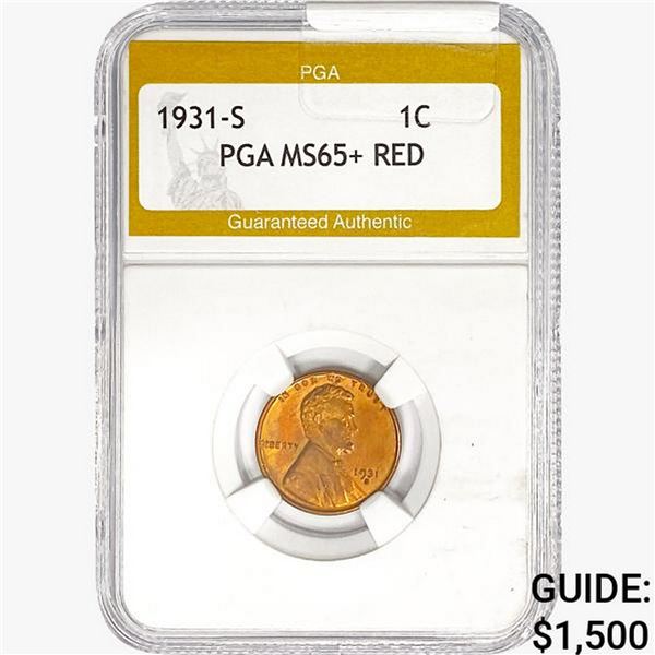 1931-S Wheat Cent PGA MS65+ RED
