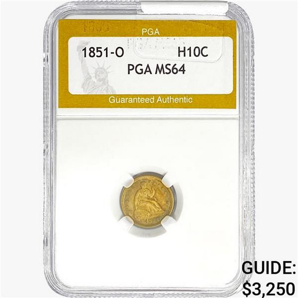 1851-O Seated Liberty Half Dime PGA MS64