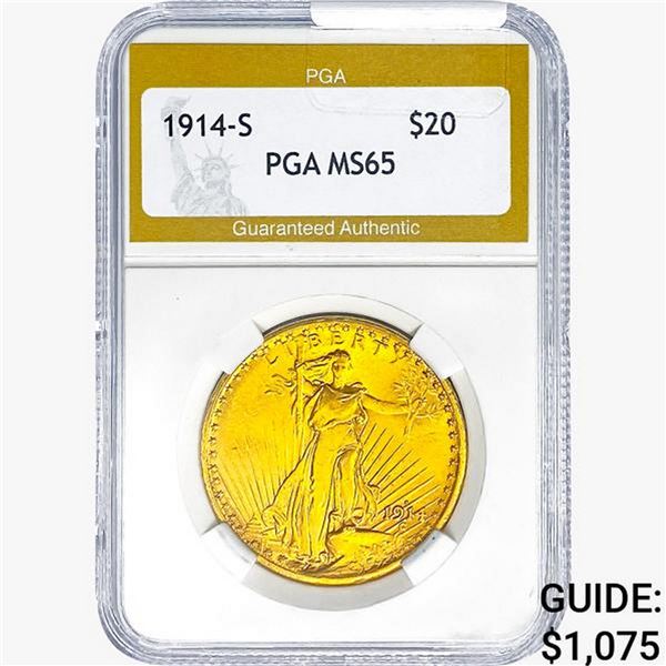 1914-S $20 Gold Double Eagle PGA MS65
