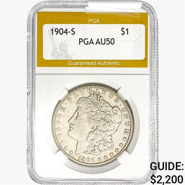 1904-S Morgan Silver Dollar PGA AU50
