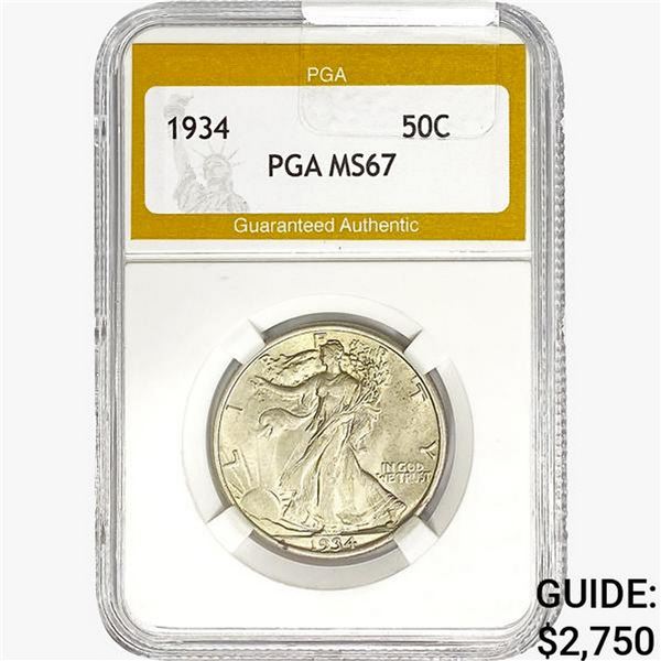 1934 Walking Liberty Half Dollar PGA MS67