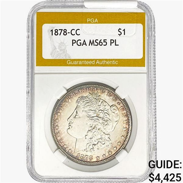 1878-CC Morgan Silver Dollar PGA MS65 PL