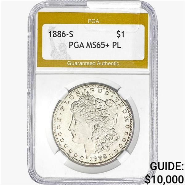 1886-S Morgan Silver Dollar PGA MS65+ PL