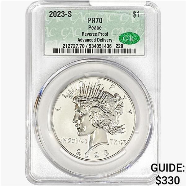 2023-S Silver Peace Dollar CAC PR70 Reverse Proof