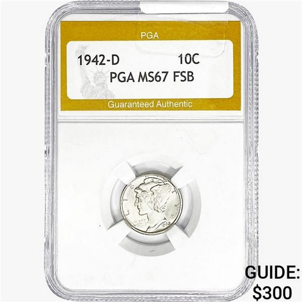 1942-D Mercury Silver Dime PGA MS67 FSB