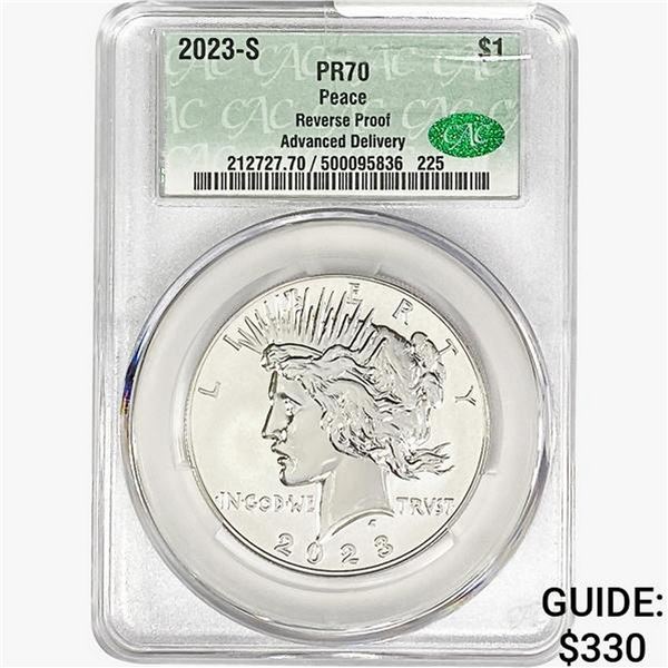 2023-S Silver Peace Dollar CAC PR70 Reverse Proof