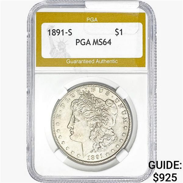 1891-S Morgan Silver Dollar PGA MS64