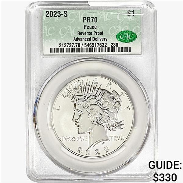 2023-S Silver Peace Dollar CAC PR70 Reverse Proof