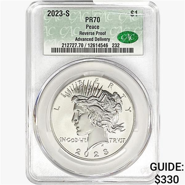 2023-S Silver Peace Dollar CAC PR70 Reverse Proof