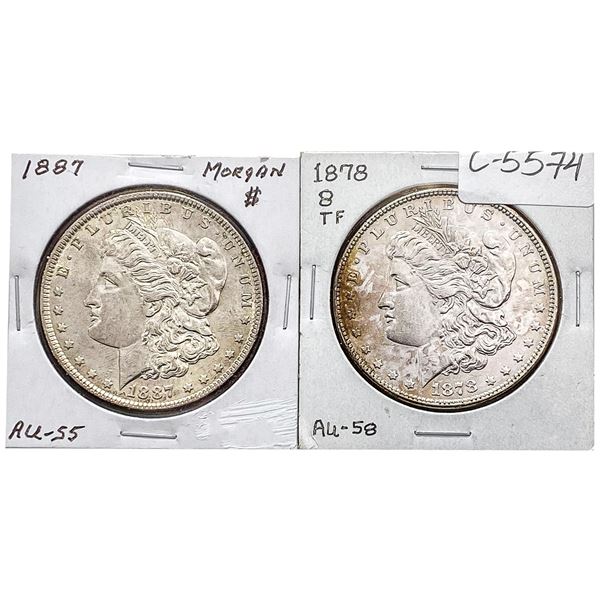[2] 1878 8TF & 1887 Morgan Silver Dollar