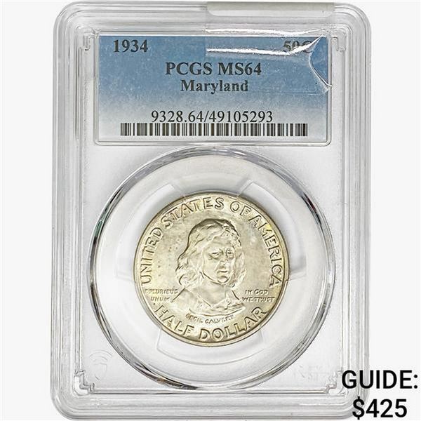 1934 Maryland Half Dollar PCGS MS64