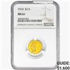 Image 1 : 1910 $2.50 Gold Quarter Eagle NGC MS61