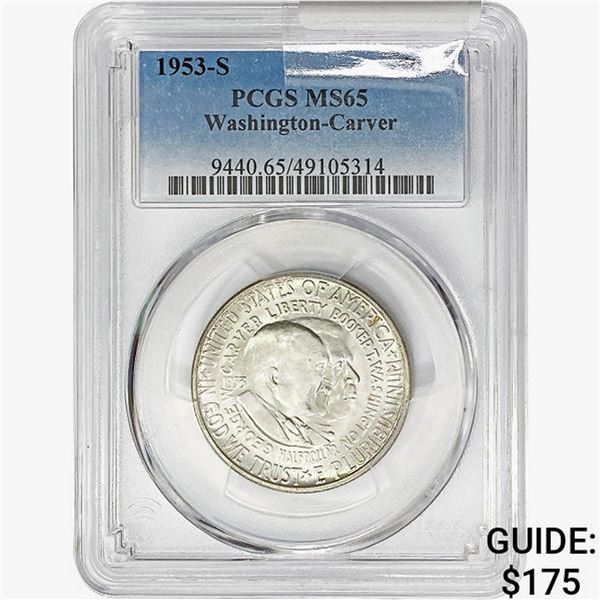 1953-S Washington Carver Half Dollar PCGS MS65