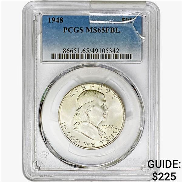 1948 Franklin Half Dollar PCGS MS65 FBL