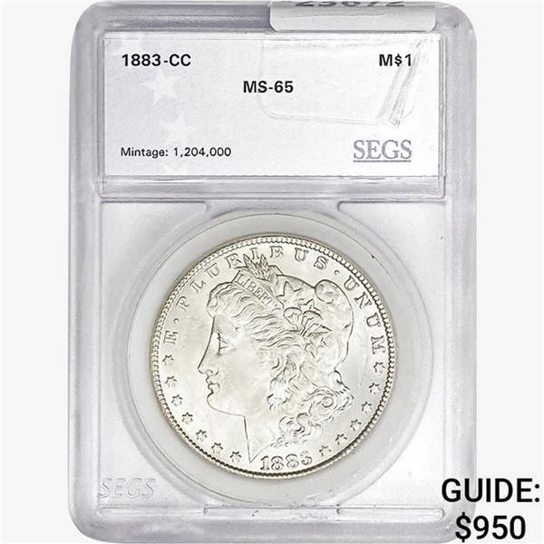1883-CC Morgan Silver Dollar SEGS MS65