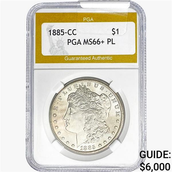 1885-CC Morgan Silver Dollar PGA MS66+ PL
