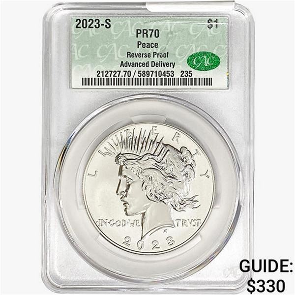 2023-S Silver Peace Dollar CAC PR70 Reverse Proof