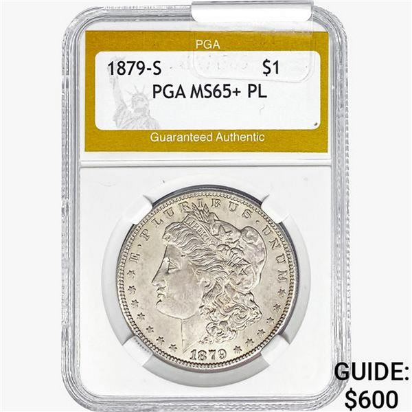 1879-S Morgan Silver Dollar PGA MS65+ PL