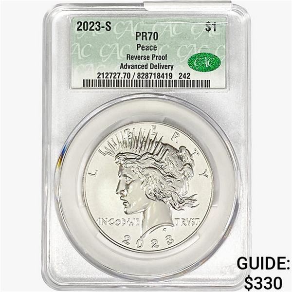 2023-S Silver Peace Dollar CAC PR70 Reverse Proof