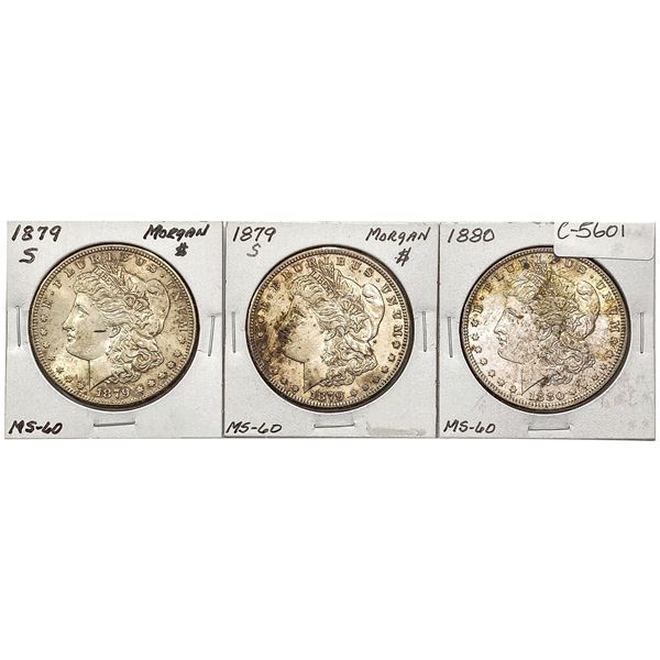[3] 1879-S & 1880 Morgan Silver Dollar