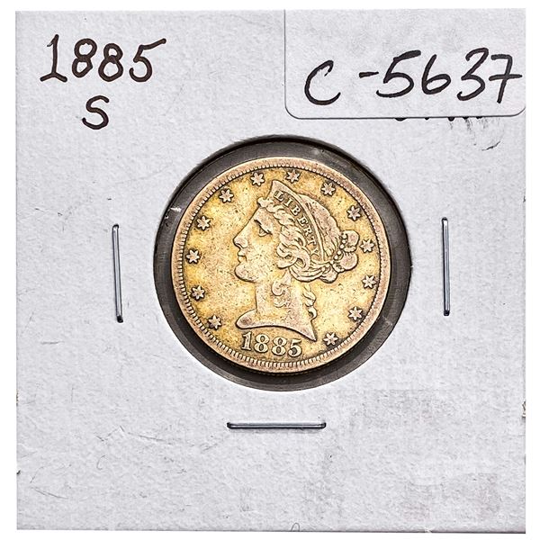 1885-S $5 Gold Half Eagle