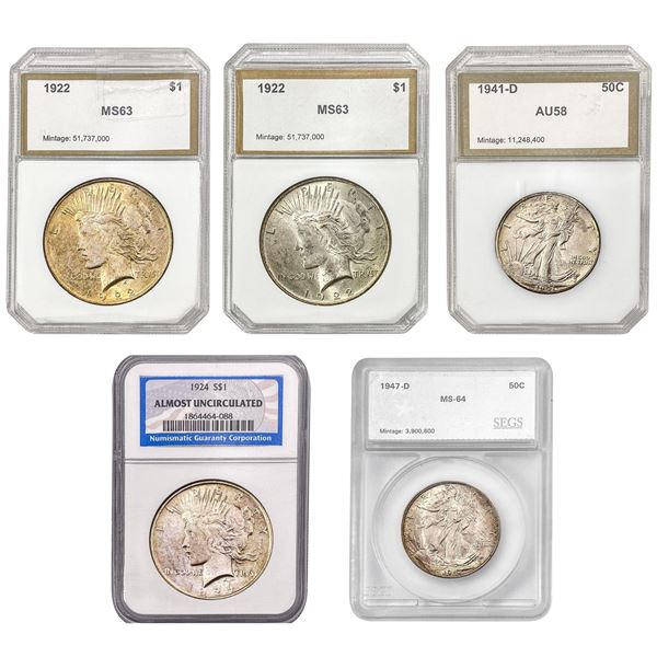 [5] 1922-1947 2 50C, 3 $1