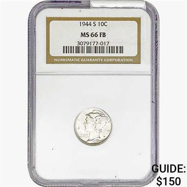 1944-S Mercury Silver Dime NGC MS66 FB