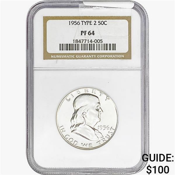 1956 Franklin Half Dollar NGC PF64 Ty 2