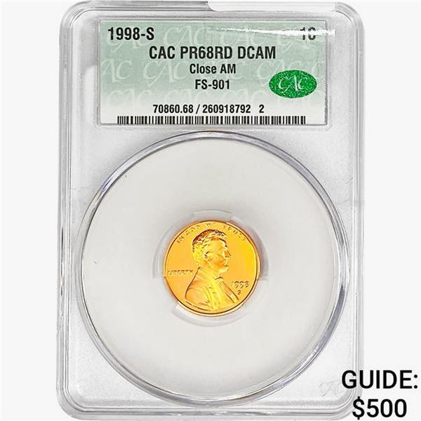 1998-S Lincoln Memorial Cent CAC PR68 RD DCAM