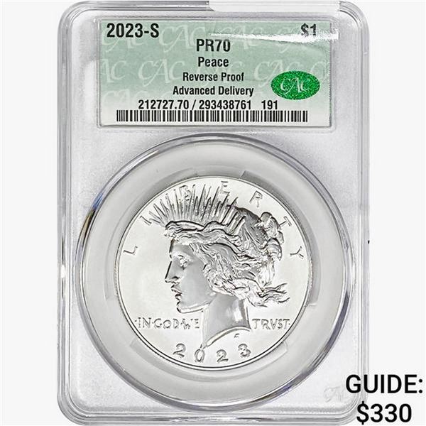 2023-S Silver Peace Dollar CAC PR70 Reverse Proof