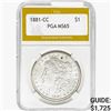 Image 1 : 1881-CC Morgan Silver Dollar PGA MS65
