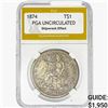 Image 1 : 1874 Silver Trade Dollar PGA UNC Shipwreck Effect