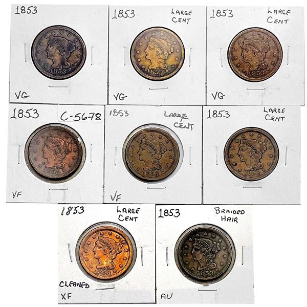 [8] 1853 Braided Hair Large Cent