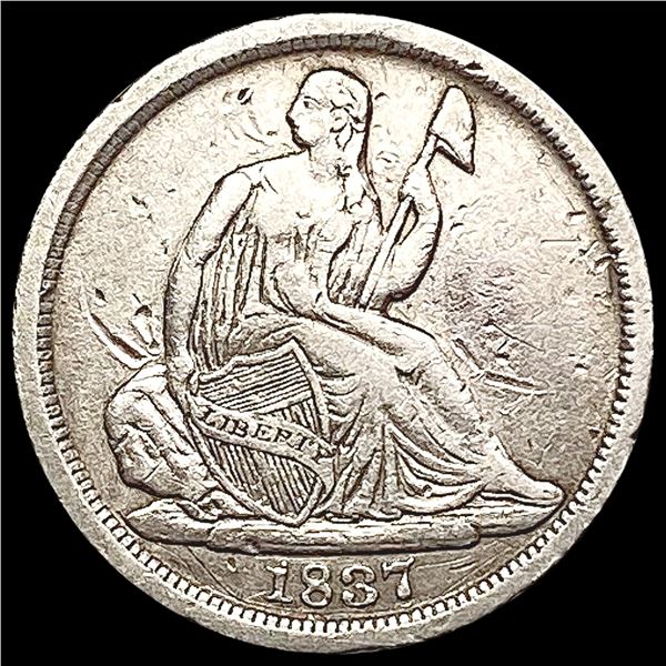 1837 No Stars Seated Liberty Half Dime CLOSELY UNCIRCULATED